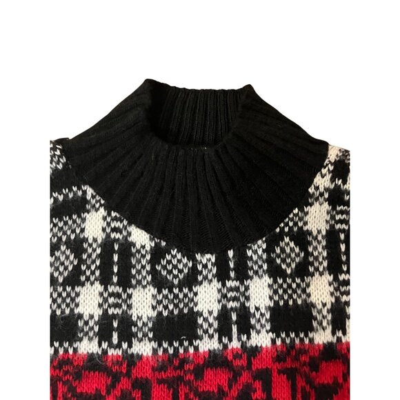 Vintage American Pride Sweater Womens L Red Black White Knit USA Made Used 80/90 - Picture 11 of 12